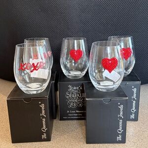 5 Jeweled Valentines Stemless Glassware 24 ounce,